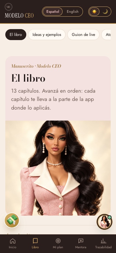 El libro dentro de la app